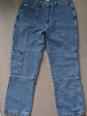 The Ragged Priest Dark Blue Relaxed Carpenter Jeans